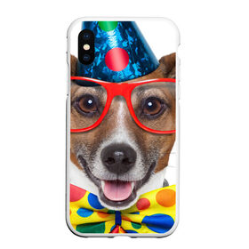 Чехол для iPhone XS Max матовый с принтом Джек рассел - клоун в Новосибирске, Силикон | Область печати: задняя сторона чехла, без боковых панелей | волкодав | дворняжка | джек | джек рассел | домашние животные | любимец | мопс | овчарка | пес | песик | питомец | рассел | сенбернар | собака | собачка