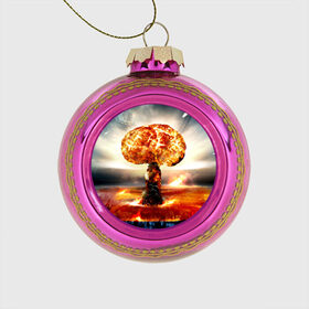 Стеклянный ёлочный шар с принтом Атомный взрыв в Новосибирске, Стекло | Диаметр: 80 мм | city | earth | explosion | mushroom | night | nuclear | sky | атомный | взрыв | город | гриб | земля | небо | ночь