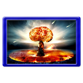 Магнит 45*70 с принтом Атомный взрыв в Новосибирске, Пластик | Размер: 78*52 мм; Размер печати: 70*45 | city | earth | explosion | mushroom | night | nuclear | sky | атомный | взрыв | город | гриб | земля | небо | ночь