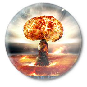 Значок с принтом Атомный взрыв в Новосибирске,  металл | круглая форма, металлическая застежка в виде булавки | Тематика изображения на принте: city | earth | explosion | mushroom | night | nuclear | sky | атомный | взрыв | город | гриб | земля | небо | ночь