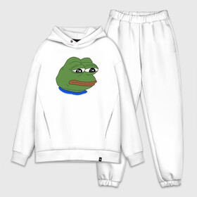 Мужской костюм хлопок OVERSIZE с принтом SAD FROG в Новосибирске,  |  | meme | pepe frog | pepe the frog | sad frog | грустная лягушка | мем