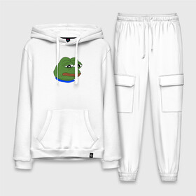 Мужской костюм хлопок с толстовкой с принтом SAD FROG в Новосибирске,  |  | meme | pepe frog | pepe the frog | sad frog | грустная лягушка | мем