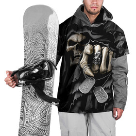 Накидка на куртку 3D с принтом Скелетон в Новосибирске, 100% полиэстер |  | 