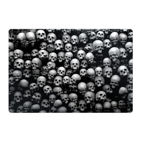 Магнитный плакат 3Х2 с принтом Черепа в Новосибирске, Полимерный материал с магнитным слоем | 6 деталей размером 9*9 см | background | black | death | skeletons | skull | скелеты | фон | черепа | черный