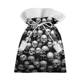 Подарочный 3D мешок с принтом Черепа в Новосибирске, 100% полиэстер | Размер: 29*39 см | background | black | death | skeletons | skull | скелеты | фон | черепа | черный
