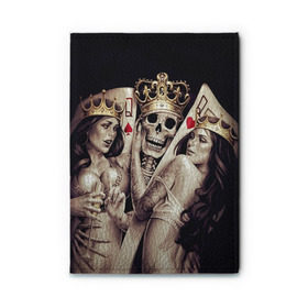 Обложка для автодокументов с принтом Скелетоны в Новосибирске, натуральная кожа |  размер 19,9*13 см; внутри 4 больших “конверта” для документов и один маленький отдел — туда идеально встанут права | Тематика изображения на принте: background | black | cards | color | crown | death | game | girl | hearts | king | queen | skeleton | skull | spades | tattoo | девушки | игра | карты | королевы | король | короны | масть | пики | скелет | тату | фон | черви 