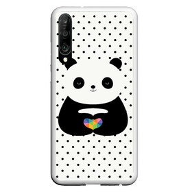 Чехол для Honor P30 с принтом Любовь панды в Новосибирске, Силикон | Область печати: задняя сторона чехла, без боковых панелей | animal | bear | beast | forest | heart | love | nature | panda | животное | зверь | лес | любовь | медведь | панда | природа | сердце | страсть