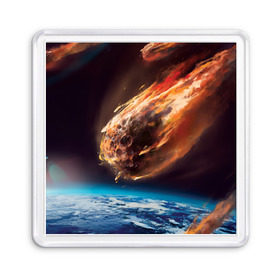 Магнит 55*55 с принтом Метеоритный дождь в Новосибирске, Пластик | Размер: 65*65 мм; Размер печати: 55*55 мм | Тематика изображения на принте: дождь | звезда | космос | метеорит | небо