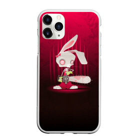 Чехол для iPhone 11 Pro матовый с принтом Заяц с бензопилой в Новосибирске, Силикон |  | бензопила | девушке | зайка | заяц | красная | мульт | мультфильм | прикол | ужас | цветы