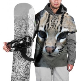 Накидка на куртку 3D с принтом Дикая кошка в Новосибирске, 100% полиэстер |  | амурский | животные | киса | кот | котенок | кошка | лев | львица | пума | рысь | серый | тигр | хищник