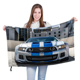 Флаг 3D с принтом Ford Shelby в Новосибирске, 100% полиэстер | плотность ткани — 95 г/м2, размер — 67 х 109 см. Принт наносится с одной стороны | ford | mustang | shelby | авто | автомобили | машины | новинки | полоски | фары | форд
