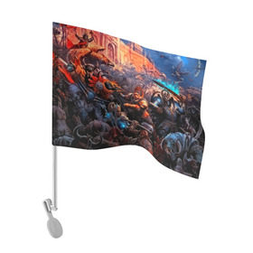 Флаг для автомобиля с принтом Warhammer в Новосибирске, 100% полиэстер | Размер: 30*21 см | blood angels | space marine | warhammer 40k | wh40k | броня | воина | воины | солдаты