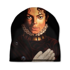 Шапка 3D с принтом Король Майкл Джексон в Новосибирске, 100% полиэстер | универсальный размер, печать по всей поверхности изделия | Тематика изображения на принте: king | michael jackson | pop music | король | майкл | музыка | перчатка | поп музыка