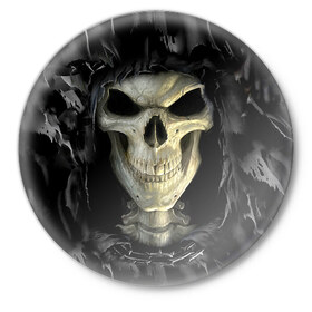 Значок с принтом Скелетон в Новосибирске,  металл | круглая форма, металлическая застежка в виде булавки | Тематика изображения на принте: 
