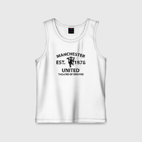 Детская майка хлопок с принтом Manchester United - Est.1878 (Чёрный) в Новосибирске,  |  | manchester united | манчестер юнайтед | футбол