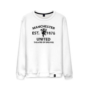 Мужской свитшот хлопок с принтом Manchester United - Est.1878 (Чёрный) в Новосибирске, 100% хлопок |  | manchester united | манчестер юнайтед | футбол