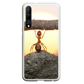 Чехол для Honor P30 с принтом Муравей в Новосибирске, Силикон | Область печати: задняя сторона чехла, без боковых панелей | ветка | жук | закат | камень | муравей | насекомые | природа