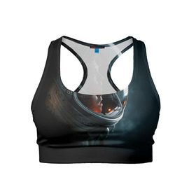 Женский спортивный топ 3D с принтом Девушка космонавт в Новосибирске, 82% полиэстер, 18% спандекс Ткань безопасна для здоровья, позволяет коже дышать, не мнется и не растягивается |  | alien | космос | рипли | скафандр | чужой