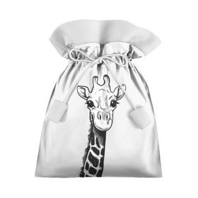 Подарочный 3D мешок с принтом Жираф в Новосибирске, 100% полиэстер | Размер: 29*39 см | арт | взгляд | глаза | животные | жираф | прикольные