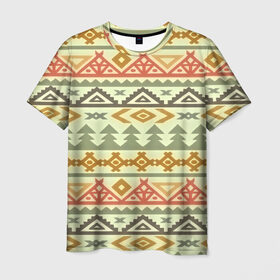 Мужская футболка 3D с принтом Африканские мотивы в Новосибирске, 100% полиэфир | прямой крой, круглый вырез горловины, длина до линии бедер | Тематика изображения на принте: народные | узор | этника | этнические