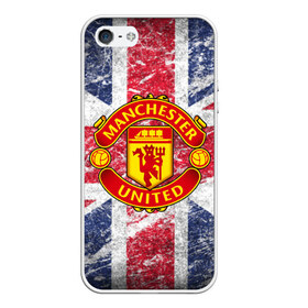 Чехол для iPhone 5/5S матовый с принтом British Manchester United в Новосибирске, Силикон | Область печати: задняя сторона чехла, без боковых панелей | british | manchester united | mu | игра | манчестер | манчестер юнайтед | мю | флаг британии | футбол | эмблема мю