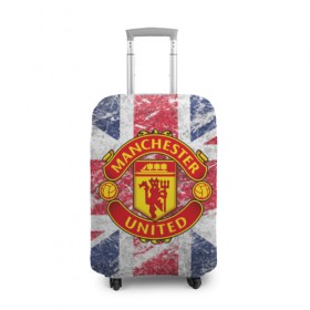 Чехол для чемодана 3D с принтом British Manchester United в Новосибирске, 86% полиэфир, 14% спандекс | двустороннее нанесение принта, прорези для ручек и колес | british | manchester united | mu | игра | манчестер | манчестер юнайтед | мю | флаг британии | футбол | эмблема мю