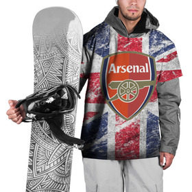 Накидка на куртку 3D с принтом British Arsenal в Новосибирске, 100% полиэстер |  | арсена | британский флаг | эмблема