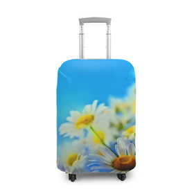 Чехол для чемодана 3D с принтом Ромашка полевая в Новосибирске, 86% полиэфир, 14% спандекс | двустороннее нанесение принта, прорези для ручек и колес | flower | лето | поле | полевой цветок | цветочки | цветы