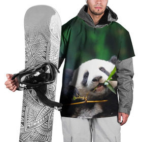 Накидка на куртку 3D с принтом Панда на ветке в Новосибирске, 100% полиэстер |  | животные | лес | медведь | медвежонок | панда | природа