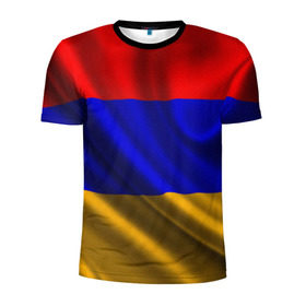 Мужская футболка 3D спортивная с принтом Флаг Армения в Новосибирске, 100% полиэстер с улучшенными характеристиками | приталенный силуэт, круглая горловина, широкие плечи, сужается к линии бедра | айастан | армения | босеан | вымпел | ереван | знак | знамя | кумач | орифламма | пойс | полотнище | символ | стяг | флаг | флюгарка | хайастан | штандарт