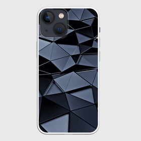 Чехол для iPhone 13 mini с принтом Abstract Gray в Новосибирске,  |  | абстракция | бумага | геометрия | грани | изгиб | линии | полигоны | полосы | постель | розовый | сочетания | текстура | треугольники