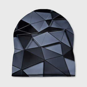 Шапка 3D с принтом Abstract Gray в Новосибирске, 100% полиэстер | универсальный размер, печать по всей поверхности изделия | абстракция | бумага | геометрия | грани | изгиб | линии | полигоны | полосы | постель | розовый | сочетания | текстура | треугольники