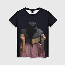 Женская футболка 3D с принтом Hat в Новосибирске, 100% полиэфир ( синтетическое хлопкоподобное полотно) | прямой крой, круглый вырез горловины, длина до линии бедер | angel | pop | sia | ангел | поп | сиа