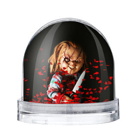 Снежный шар с принтом Чаки в Новосибирске, Пластик | Изображение внутри шара печатается на глянцевой фотобумаге с двух сторон | chucky | кино | кровь | кукла | нож | ужасы | чаки