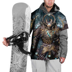 Накидка на куртку 3D с принтом Фэнтези в Новосибирске, 100% полиэстер |  | armor | fantasy | gun | lights | shield | smoke | sword | warrior | воин | дым | латы | меч | огни | оружие | фэнтези | щит