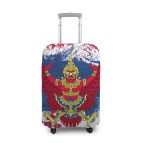 Чехол для чемодана 3D с принтом Таиланд в Новосибирске, 86% полиэфир, 14% спандекс | двустороннее нанесение принта, прорези для ручек и колес | flag | garuda | thailand | гаруда | таиланд | флаг