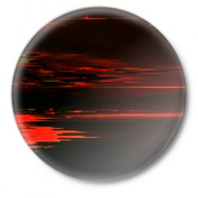 Значок с принтом Pixel paint в Новосибирске,  металл | круглая форма, металлическая застежка в виде булавки | Тематика изображения на принте: абстракция | красный | потертость красок