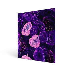 Холст квадратный с принтом Фиолетовые розы в Новосибирске, 100% ПВХ |  | flower | прикцветочки | розы | цветы