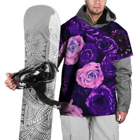 Накидка на куртку 3D с принтом Фиолетовые розы в Новосибирске, 100% полиэстер |  | Тематика изображения на принте: flower | прикцветочки | розы | цветы