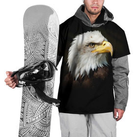Накидка на куртку 3D с принтом Орёл в Новосибирске, 100% полиэстер |  | клюв | орёл | пернатые | перья | птица | хищник
