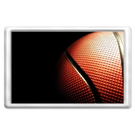 Магнит 45*70 с принтом Баскетбольный мяч в Новосибирске, Пластик | Размер: 78*52 мм; Размер печати: 70*45 | Тематика изображения на принте: баскетбол | мяч | оранжевый | спорт | стритбол