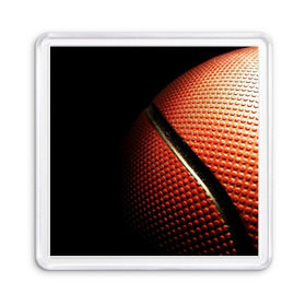 Магнит 55*55 с принтом Баскетбольный мяч в Новосибирске, Пластик | Размер: 65*65 мм; Размер печати: 55*55 мм | Тематика изображения на принте: баскетбол | мяч | оранжевый | спорт | стритбол