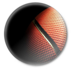 Значок с принтом Баскетбольный мяч в Новосибирске,  металл | круглая форма, металлическая застежка в виде булавки | баскетбол | мяч | оранжевый | спорт | стритбол