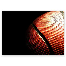 Поздравительная открытка с принтом Баскетбольный мяч в Новосибирске, 100% бумага | плотность бумаги 280 г/м2, матовая, на обратной стороне линовка и место для марки
 | Тематика изображения на принте: баскетбол | мяч | оранжевый | спорт | стритбол