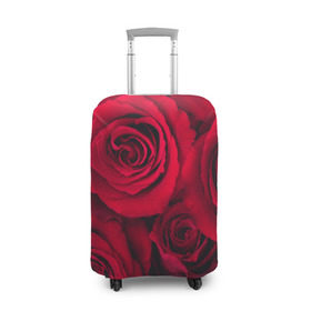 Чехол для чемодана 3D с принтом Красные розы в Новосибирске, 86% полиэфир, 14% спандекс | двустороннее нанесение принта, прорези для ручек и колес | 8 марта | букет | весна | дары флоры | женщине | красные | лепестки | лето | любовь | отношения | подарок | розы | романтика | флора | цветок | цветы