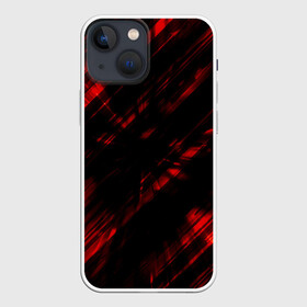 Чехол для iPhone 13 mini с принтом broken lines в Новосибирске,  |  | абстракция | черно красный