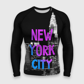 Мужской рашгард 3D с принтом Нью Йорк в Новосибирске,  |  | america | capital | city | lights | new york | night | skyscrapers | tourism | usa | америка | город | ночь | нью йорк | огни | столица | сша | туризм