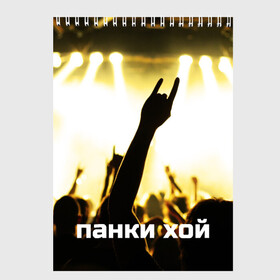 Скетчбук с принтом Панки ХОЙ в Новосибирске, 100% бумага
 | 48 листов, плотность листов — 100 г/м2, плотность картонной обложки — 250 г/м2. Листы скреплены сверху удобной пружинной спиралью | punk | rok | английский | бит | весло | гитара | группа | драйв | дым | зал | коза | концерт | крик | музыка | надпись | панк | панки | рок | скелет | слова | стах | танцы | туман | тусовка | хой | череп
