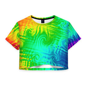 Женская футболка 3D укороченная с принтом Цвет-2 в Новосибирске, 100% полиэстер | круглая горловина, длина футболки до линии талии, рукава с отворотами | baphomet.by | дмитрий данилин | цвет 2