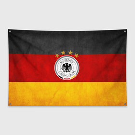 Флаг-баннер с принтом Сборная Германии в Новосибирске, 100% полиэстер | размер 67 х 109 см, плотность ткани — 95 г/м2; по краям флага есть четыре люверса для крепления | germany | германия | футбольная форма